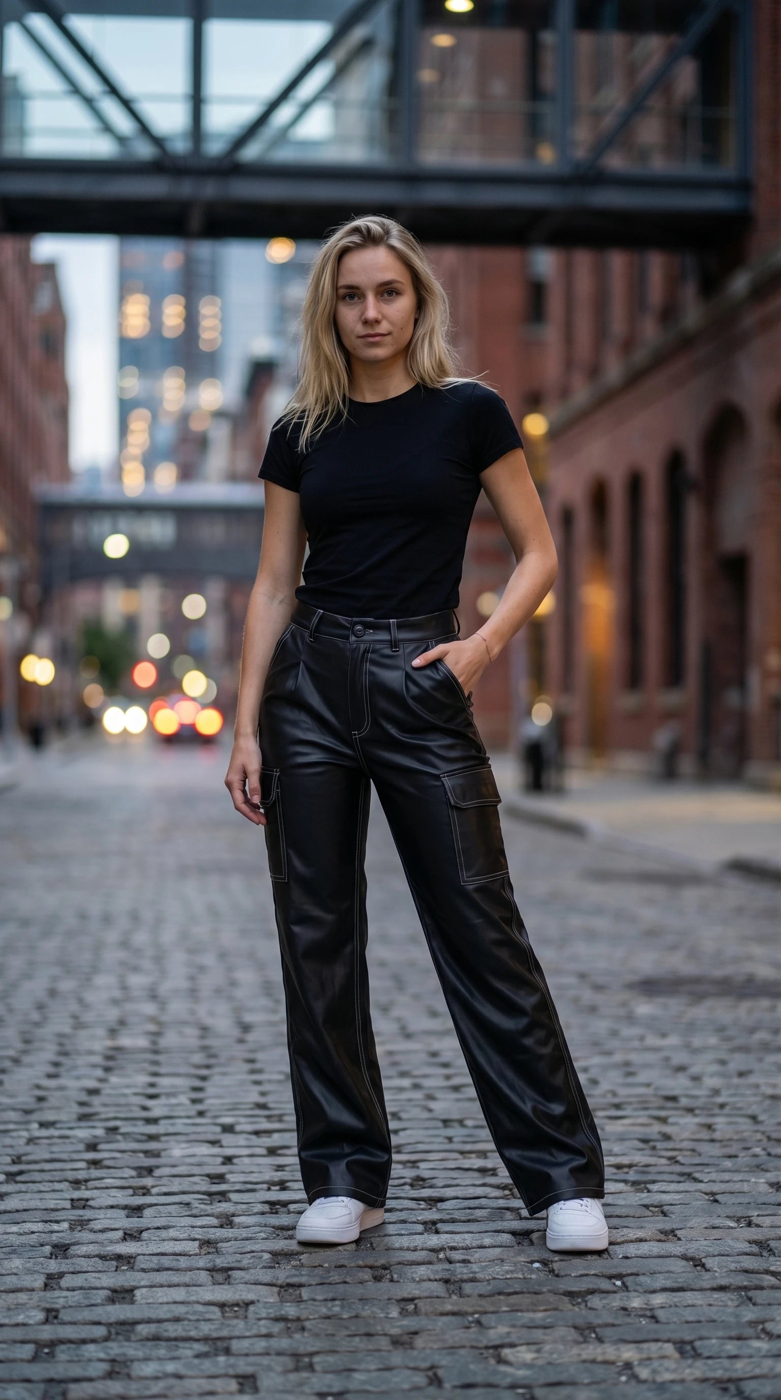 Pantalón Cargo Eco Cuero - Pantalones | Drizzary Store