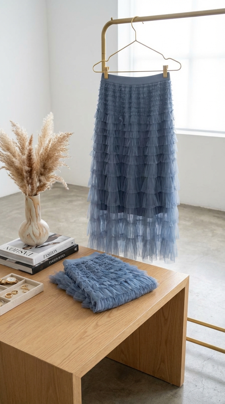 Falda "Sky Tiers" – Textura y Movimiento Infinito - Vista 3 | Drizzary Store