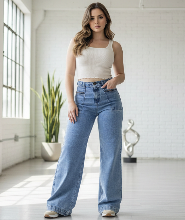 Jean Wide Leg Detroit Claro