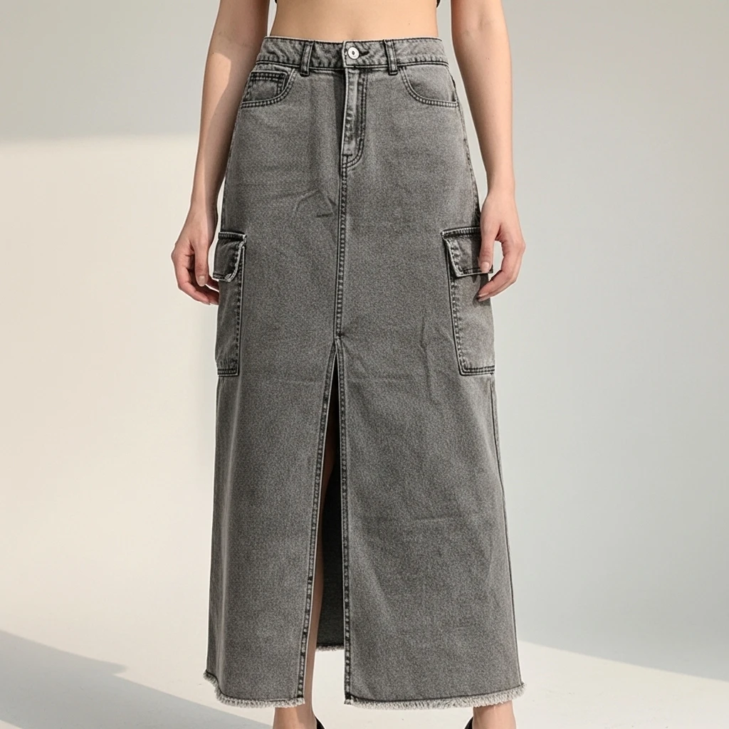 Pollera Denim Cargo "Street Max" - Vista alternativa | Drizzary Store