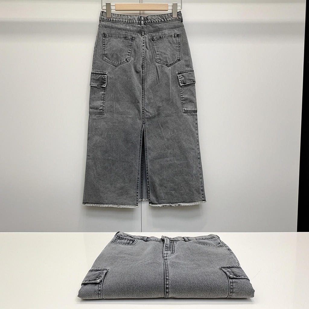 Pollera Denim Cargo "Street Max" - Vista 3 | Drizzary Store