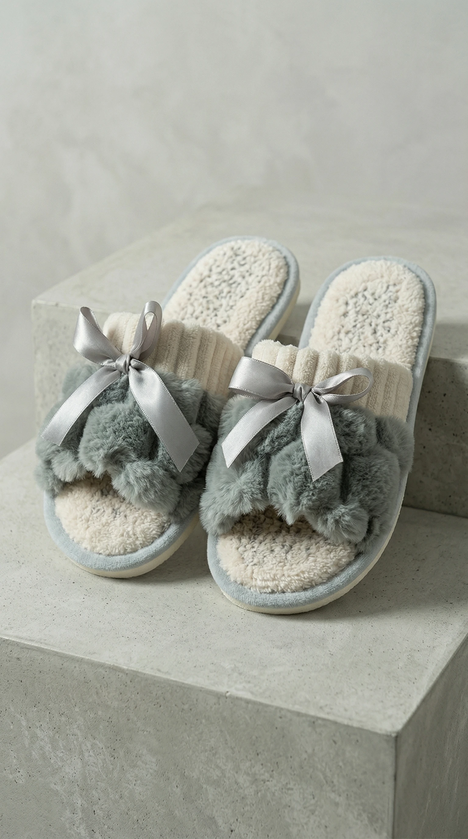 Pantuflas Punta Abierta con Moño - Vista alternativa | Drizzary Store