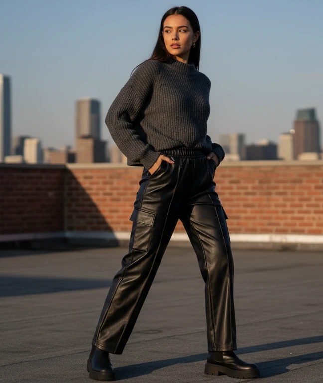 Pantalon Cargo Engomado Oversize - Vista alternativa | Drizzary Store