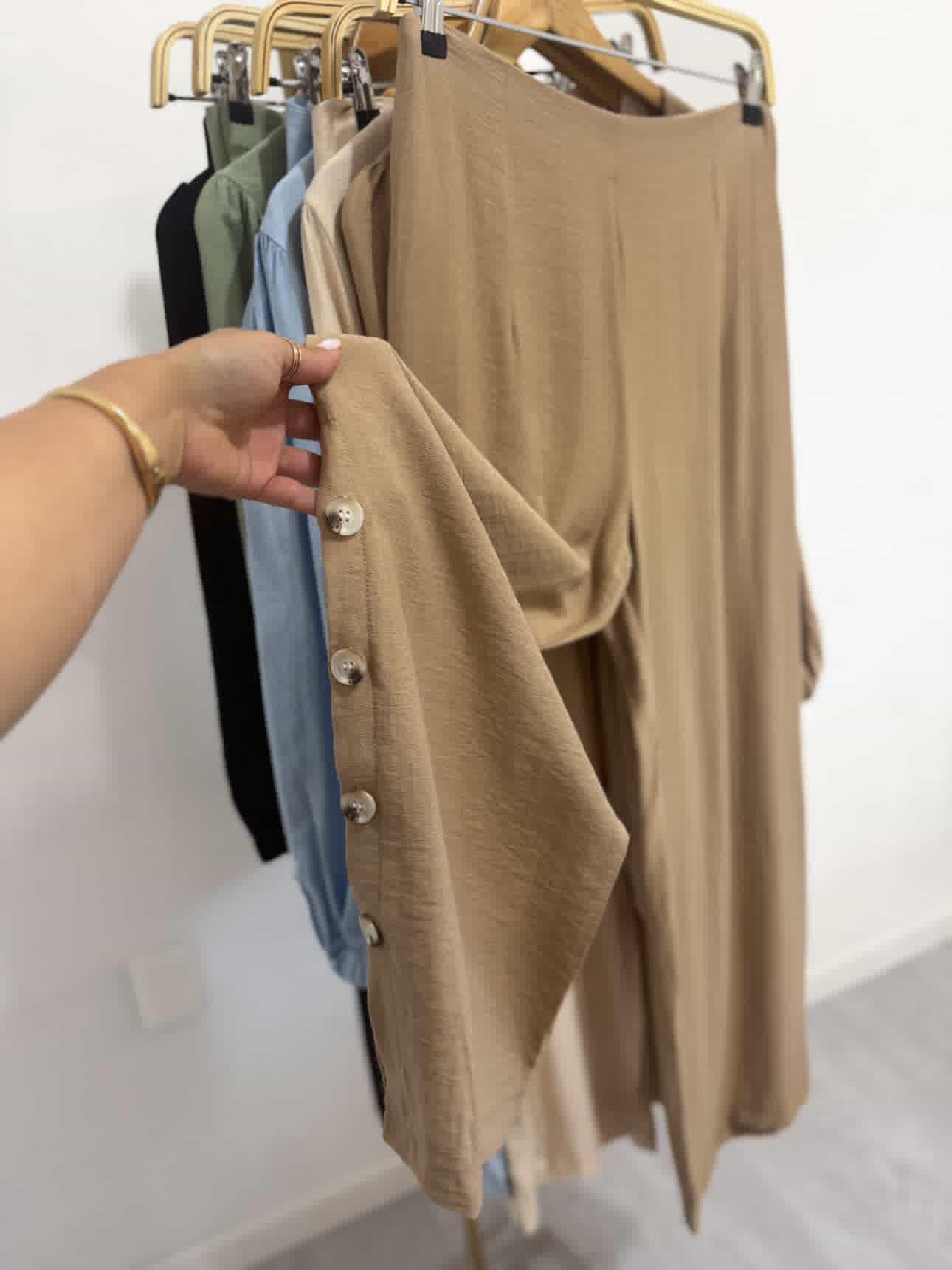 Conjunto de Lino Top Lazo y Botones - Vista 4 | Drizzary Store