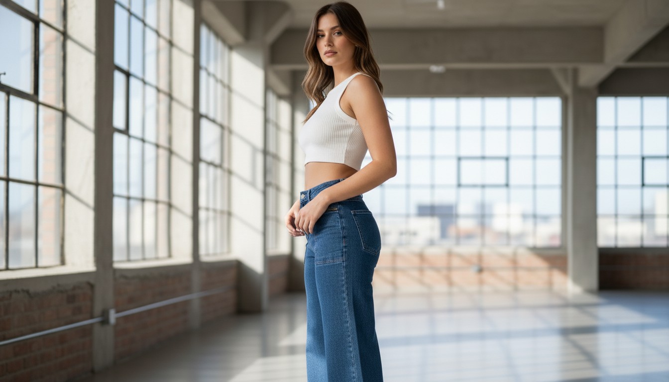 Jean Wide Leg Detroit Oscuro detail