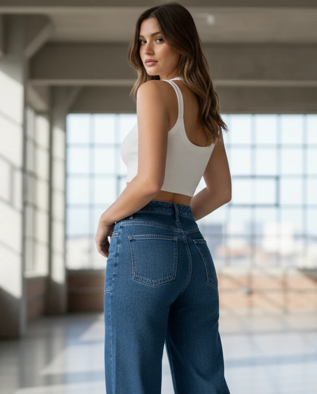 Jean Wide Leg Detroit Oscuro - Vista 3 | Drizzary Store